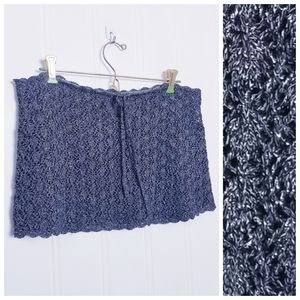 BECCA Navy Blue Crochet Swim Coverup Skirt